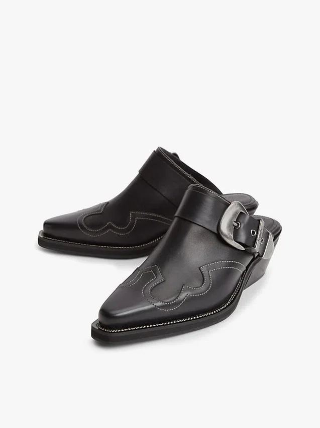Tommy Jeans Leather Western Mule Tommy Jeans Leather Western Mule