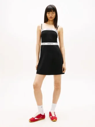 Tommy Jeans Logo Tape Ponte Mini Dress