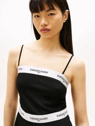 Tommy Jeans Logo Tape Ponte Mini Dress