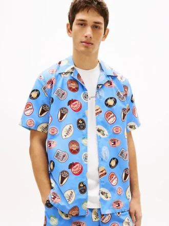 Tommy Jeans Printed Poplin Camp Shirt
