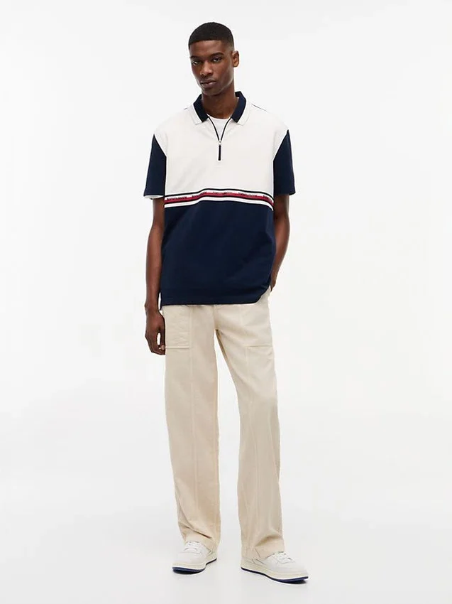 Tommy Jeans Relaxed Quarter-Zip Polo Tommy Jeans Relaxed Quarter-Zip Polo