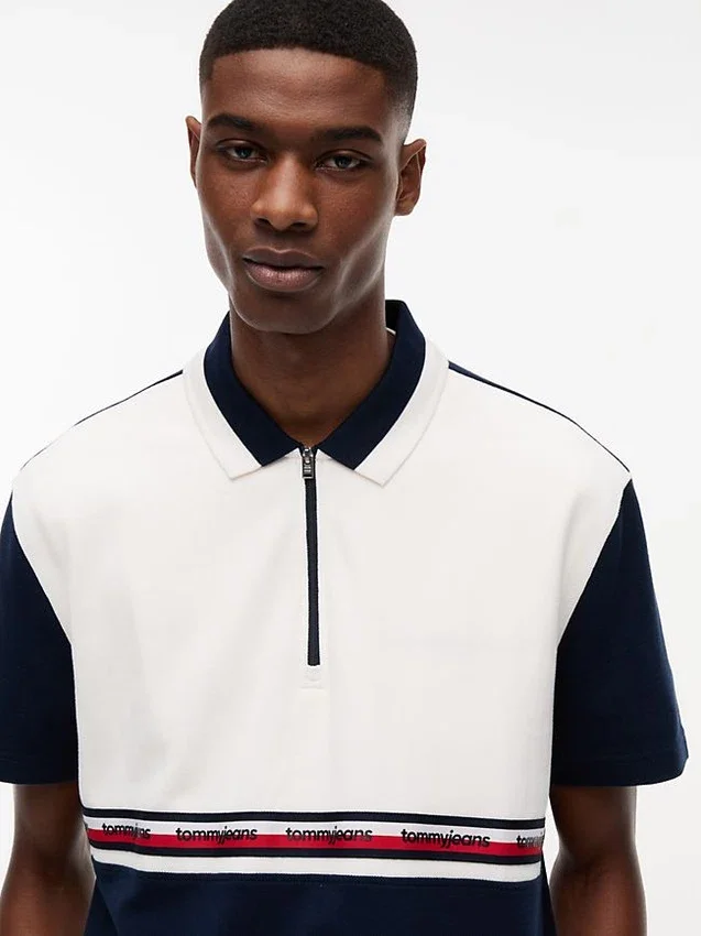 Tommy Jeans Relaxed Quarter-Zip Polo Tommy Jeans Relaxed Quarter-Zip Polo