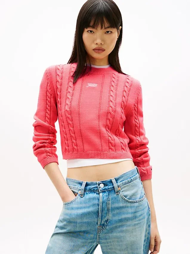 Tommy Jeans Script Cable Knit Sweater Tommy Jeans Script Cable Knit Sweater