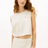 Tommy Jeans Side-Tie Linen-Blend Top