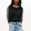 Tommy Jeans Side-Tie Linen-Blend Top