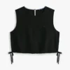 Tommy Jeans Side-Tie Linen-Blend Top