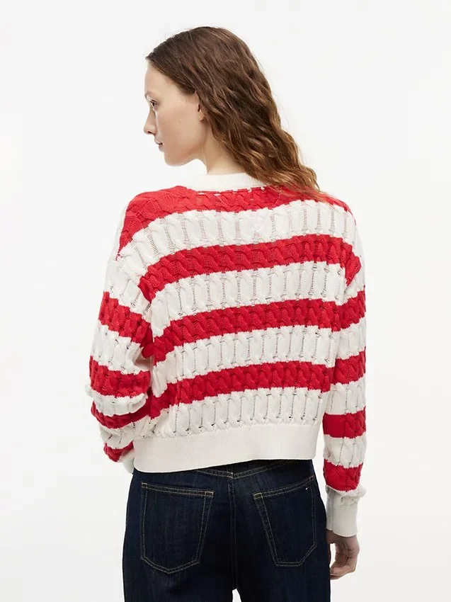 Tommy Jeans Striped Cable Knit Sweater Tommy Jeans Striped Cable Knit Sweater