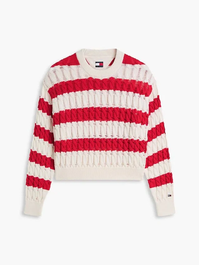 Tommy Jeans Striped Cable Knit Sweater Tommy Jeans Striped Cable Knit Sweater