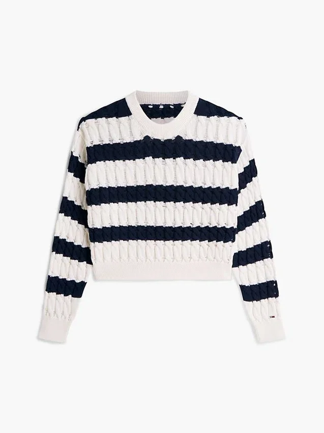 Tommy Jeans Striped Cable Knit Sweater Tommy Jeans Striped Cable Knit Sweater