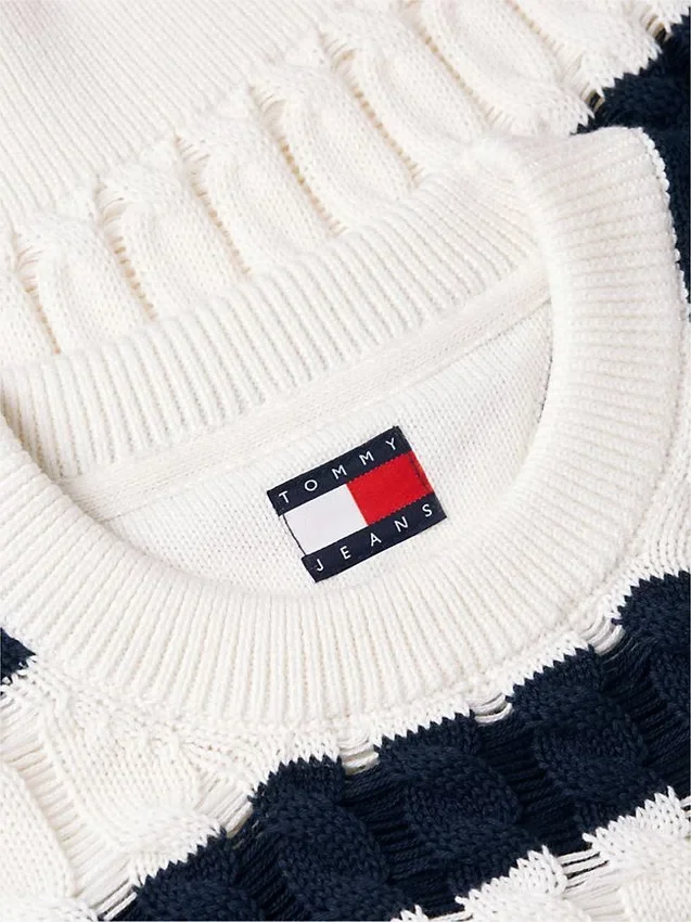 Tommy Jeans Striped Cable Knit Sweater Tommy Jeans Striped Cable Knit Sweater