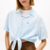 Tommy Jeans Tie-Front Linen-Blend Shirt Tommy Jeans Tie-Front Linen-Blend Shirt