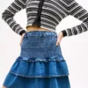 Tommy Jeans Tiered Chambray Mini Skirt