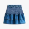 Tommy Jeans Tiered Chambray Mini Skirt