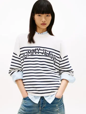 Tommy Jeans Varsity Logo Stripe Sweater