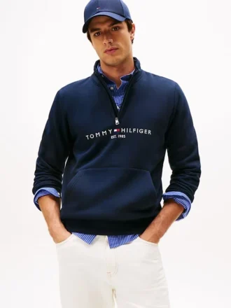Tommy Logo Quarter-Zip Sweatshirt