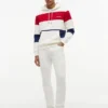 Tricolor Stripe Brushed-Back Hoodie Tricolor Stripe Brushed-Back Hoodie