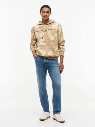 Tropical Print Brushed-Back Hoodie
