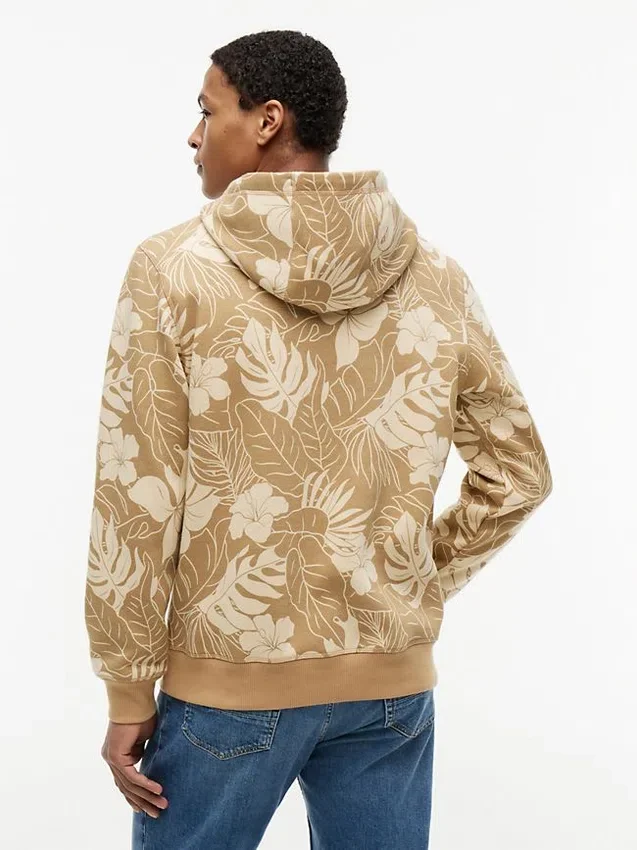 Tropical Print Brushed-Back Hoodie Tropical Print Brushed-Back Hoodie