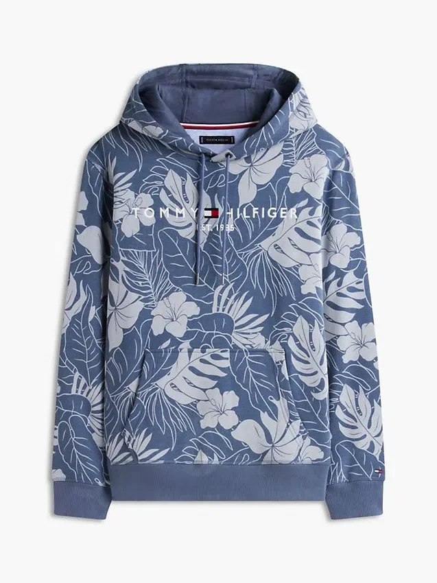 Tropical Print Brushed-Back Hoodie Tropical Print Brushed-Back Hoodie