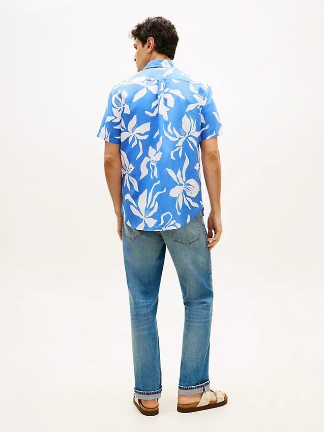 Tropical Print Cotton-Linen Blend Shirt Tropical Print Cotton-Linen Blend Shirt