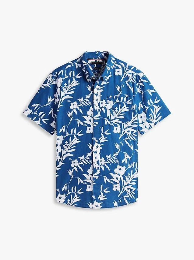 Tropical Print Linen-Blend Shirt Tropical Print Linen-Blend Shirt