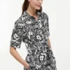 Tropical Print Linen-Blend Shirtdress Tropical Print Linen-Blend Shirtdress