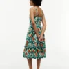 Tropical Print Tiered Linen-Blend Dress