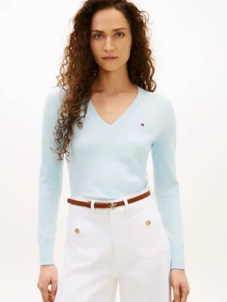 Viscose-Blend V-Neck Sweater