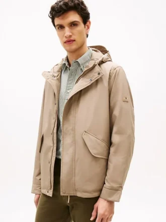 Water-Repellent Packable Hooded Jacket