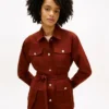 Water-Resistant Belted Utility Jacket