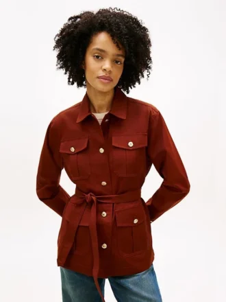 Water-Resistant Belted Utility Jacket