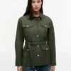 Water-Resistant Belted Utility Jacket