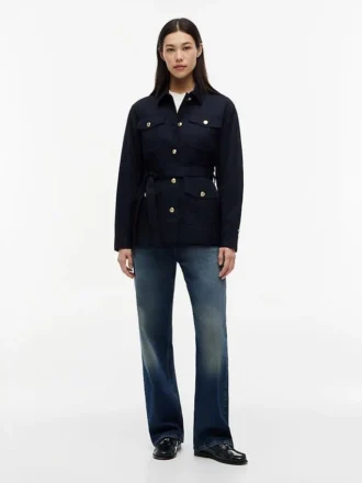 Water-Resistant Belted Utility Jacket