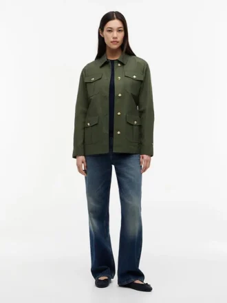 Water-Resistant Belted Utility Jacket