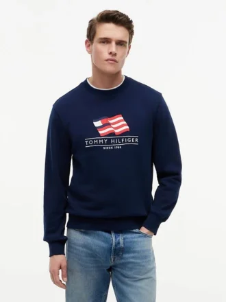 Wavy Flag Logo Crewneck Sweatshirt