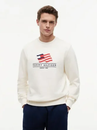 Wavy Flag Logo Crewneck Sweatshirt