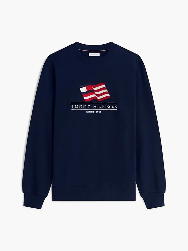 Wavy Flag Logo Crewneck Sweatshirt Wavy Flag Logo Crewneck Sweatshirt