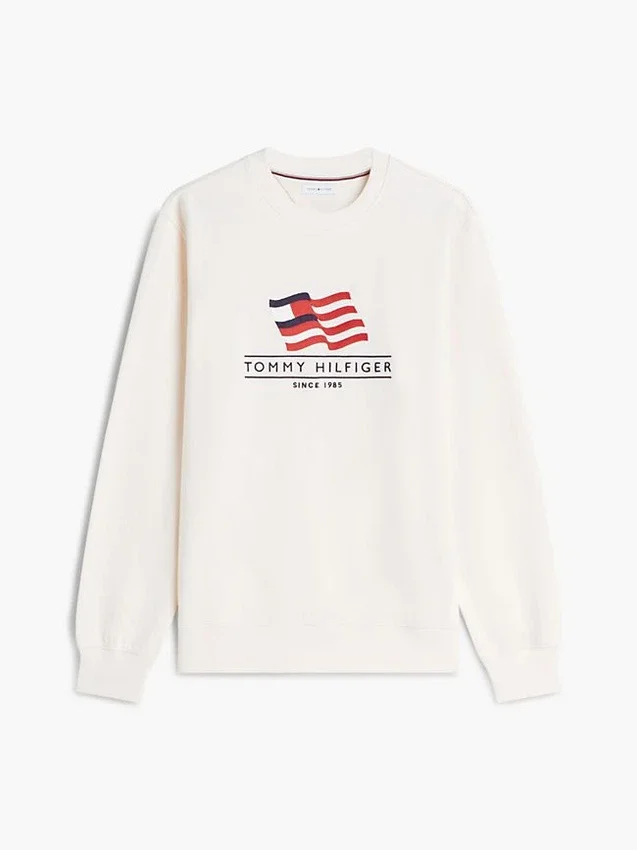 Wavy Flag Logo Crewneck Sweatshirt Wavy Flag Logo Crewneck Sweatshirt