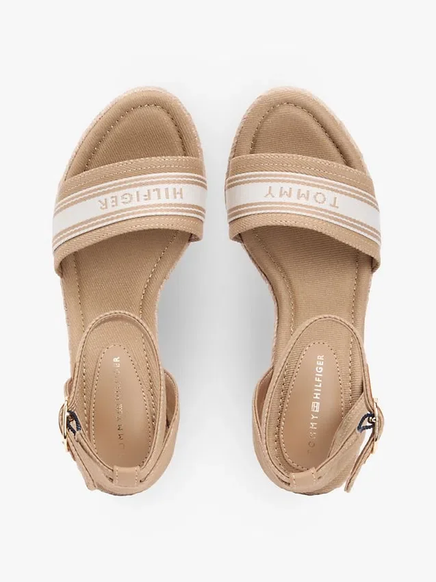 Webbing Logo Denim Wedge Espadrille Webbing Logo Denim Wedge Espadrille