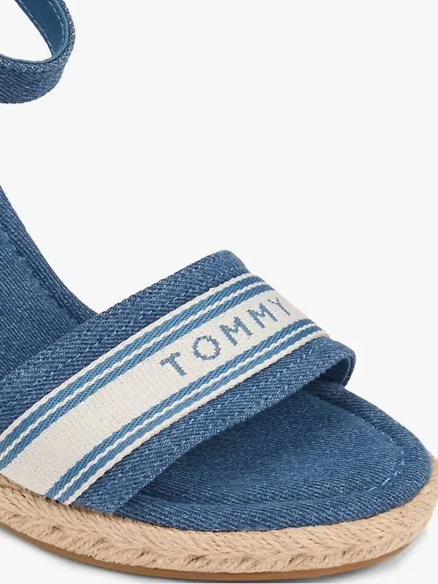 Webbing Logo Denim Wedge Espadrille Webbing Logo Denim Wedge Espadrille