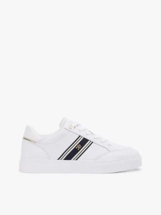 Webbing Stripe Leather Cupsole Sneaker