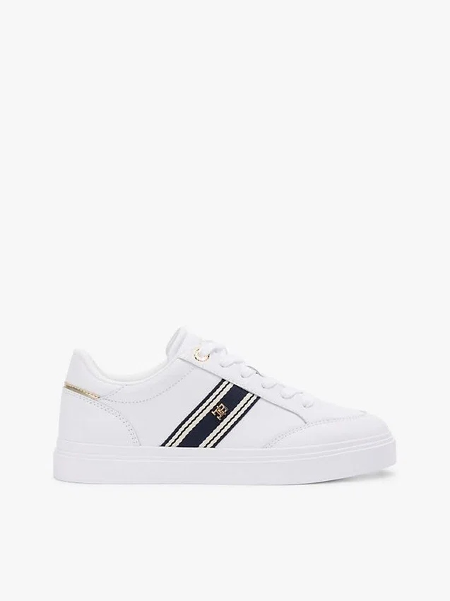 Webbing Stripe Leather Cupsole Sneaker Webbing Stripe Leather Cupsole Sneaker
