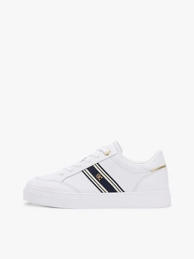 Webbing Stripe Leather Cupsole Sneaker Webbing Stripe Leather Cupsole Sneaker