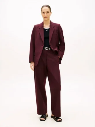 Wool-Blend Loose Straight Pant
