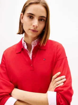 Wool-Silk Blend Sweater Polo