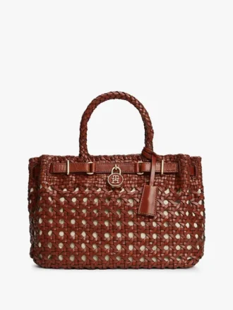 Woven Leather Mini Tote Bag