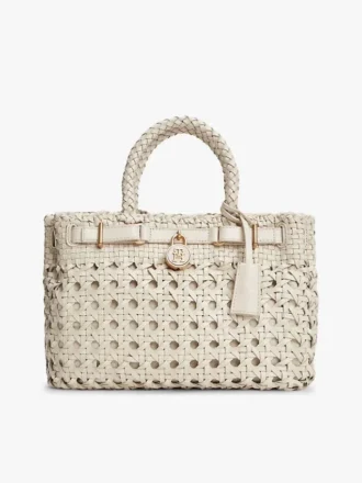 Woven Leather Mini Tote Bag