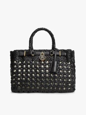 Woven Leather Mini Tote Bag