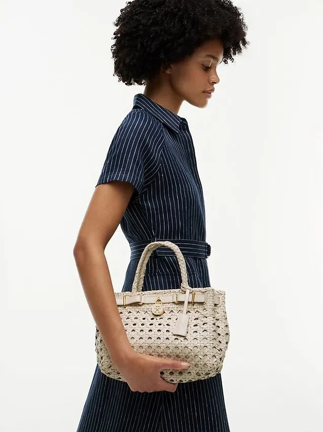 Woven Leather Mini Tote Bag Woven Leather Mini Tote Bag