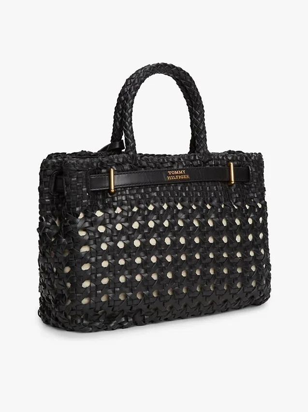Woven Leather Mini Tote Bag Woven Leather Mini Tote Bag